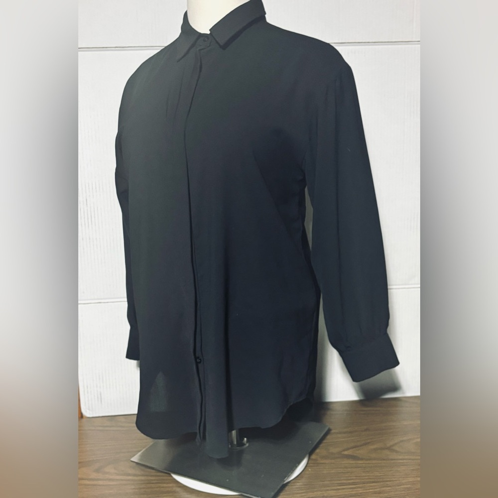 Shein Curve 2X black long sleeve classic blouse. 100% polyester